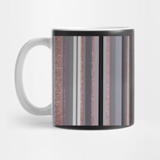 Rose gold & Grey stripes Mug